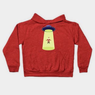 Santa being abducted by UFO Kids Hoodie